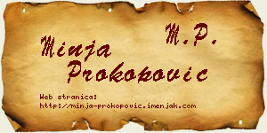 Minja Prokopović vizit kartica